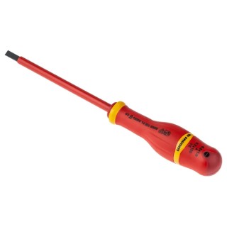Facom Insulated Screwdriver 125 mm Blade VDE 1000V Approved, 5.5 mm Tip, 235 mm Overall AT5.5X125VE