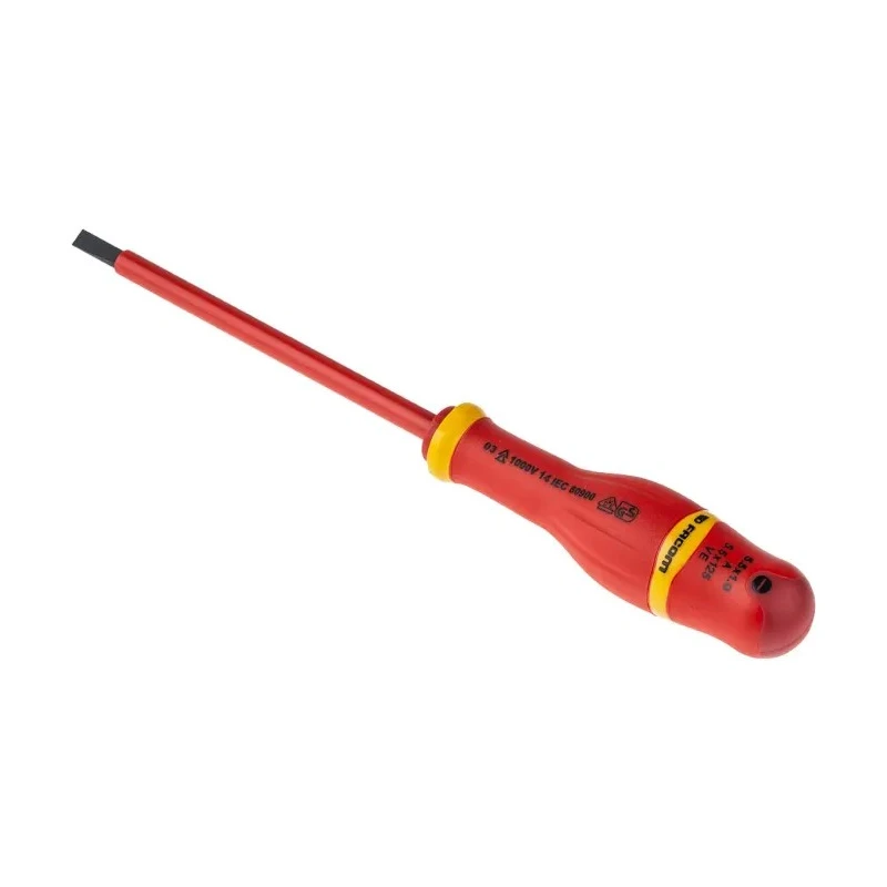 Facom Insulated Screwdriver 125 mm Blade VDE 1000V Approved, 5.5 mm Tip, 235 mm Overall AT5.5X125VE