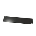S2CEB Black Steel Rack Panel, 3U, 483mm Length, 132mm Width, Strengthened Collar 