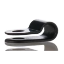 HellermannTyton 6.5 mm ID Polyamide P-Clip, Black, Cable Bundle Fastener 211-60002 H3P-PA66HS-BK