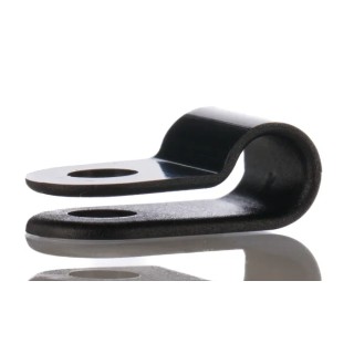 HellermannTyton 6.5 mm ID Polyamide P-Clip, Black, Cable Bundle Fastener 211-60002 H3P-PA66HS-BK