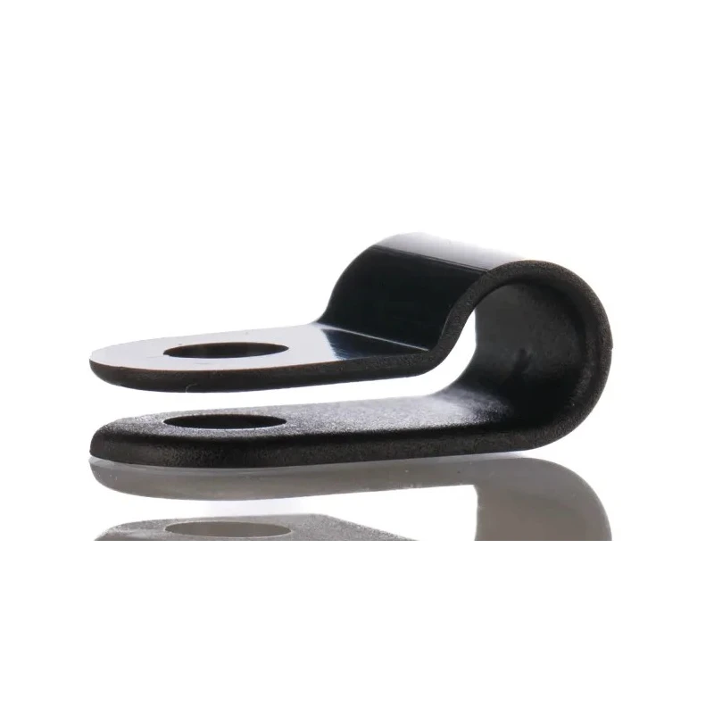 HellermannTyton 6.5 mm ID Polyamide P-Clip, Black, Cable Bundle Fastener 211-60002 H3P-PA66HS-BK