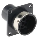 ITT Cannon Trident Ringlock Circular Connector 12 Contacts Panel Mount Socket Male IP65 Polymer TR1412RMS1NB / 192926-0460