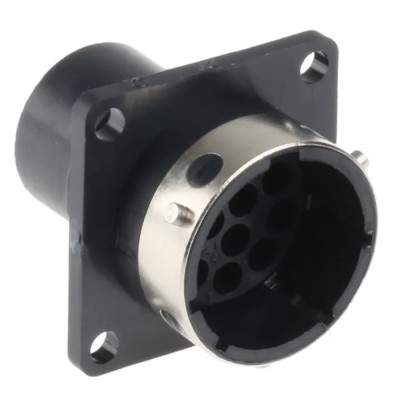 ITT Cannon Trident Ringlock Circular Connector 12 Contacts Panel Mount Socket Male IP65 Polymer TR1412RMS1NB / 192926-0460