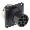 ITT Cannon Trident Ringlock Circular Connector 12 Contacts Panel Mount Socket Male IP65 Polymer TR1412RMS1NB / 192926-0460
