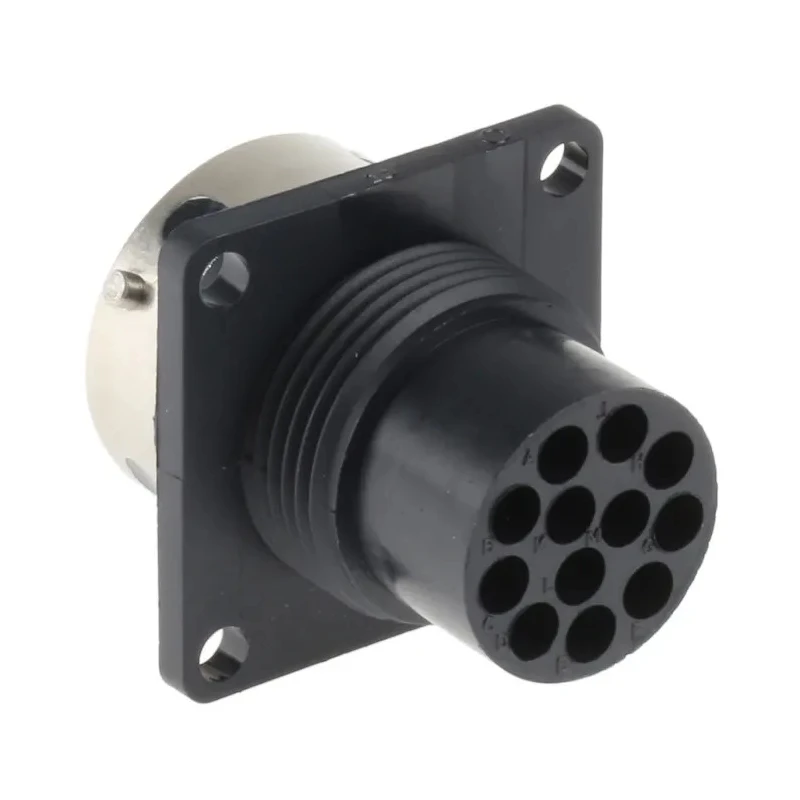 ITT Cannon Trident Ringlock Circular Connector 12 Contacts Panel Mount Socket Male IP65 Polymer TR1412RMS1NB / 192926-0460