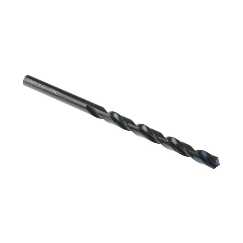 Dormer High Speed Steel Long Series Twist Drill Bit, 195mm Overall Length, 1 inch Size, Helical Flutes, Cylindrical A1107/16