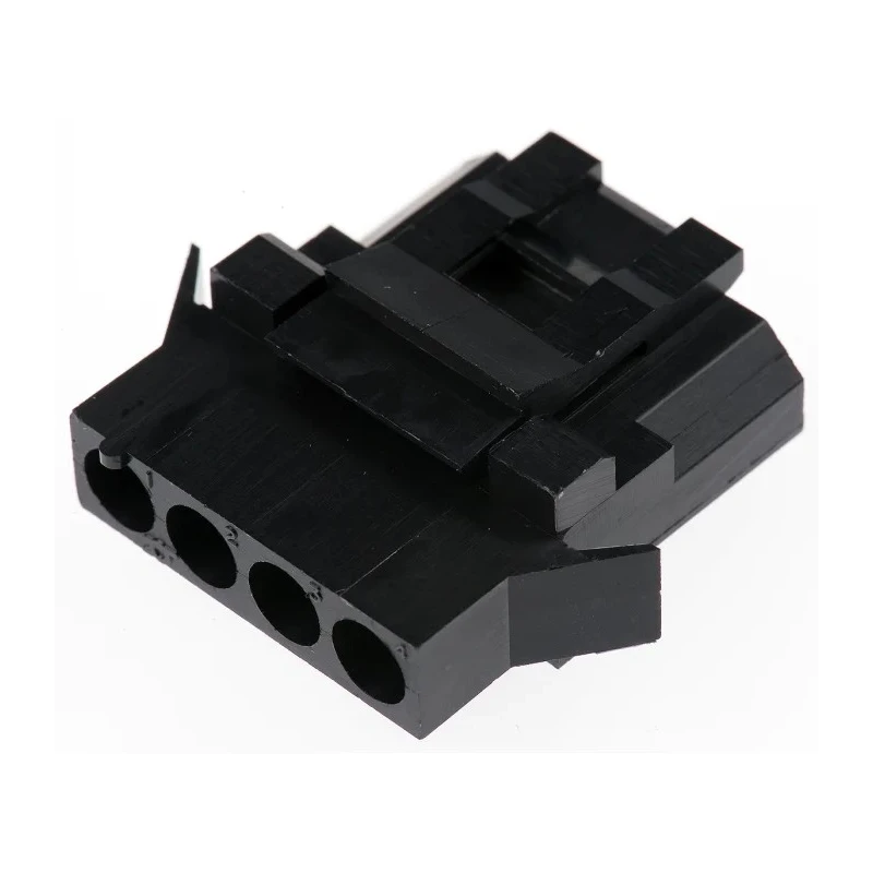 ITT Cannon Trident Female Connector Housing Snap-In 4 Way 1 Row Straight 5.08mm Pitch Nylon TST04RA00 / 192990-0380