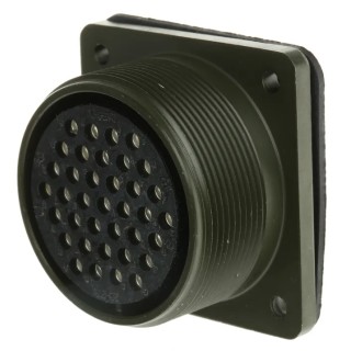 Amphenol Industrial MIL Spec Circular Connector 37 Way Female Box Mount Straight Copper Alloy MS3102A