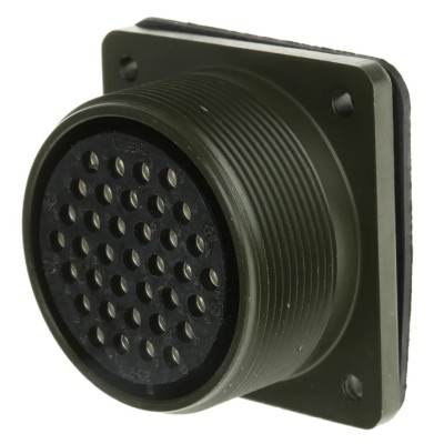 Amphenol Industrial MIL Spec Circular Connector 37 Way Female Box Mount Straight Copper Alloy MS3102A
