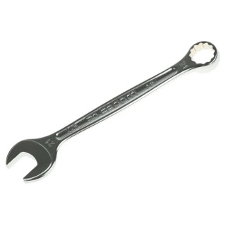 Facom Combination Spanner 21 mm, Satin Chrome, 233 mm Overall Length, 12-Point, 15° Offset Angle 440.21
