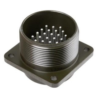 Amphenol Industrial MIL Spec Circular Connector, 24 Way, Female Box Mount, Straight, 200/250V, Copper Alloy MS3102A
