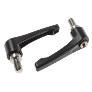 RS PRO Clamping Lever Die Cast Zinc Handle M10 x 20 mm Male Thread Stainless Steel Shaft Black 78mm 478-096