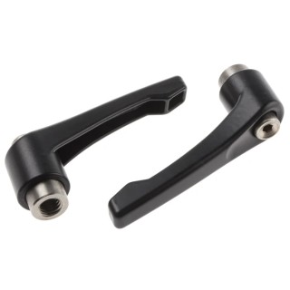 RS PRO Stainless Steel Clamping Lever M10 x 14 mm, Die Cast Zinc Handle, Female Thread, Black, 78 mm Length 478-181