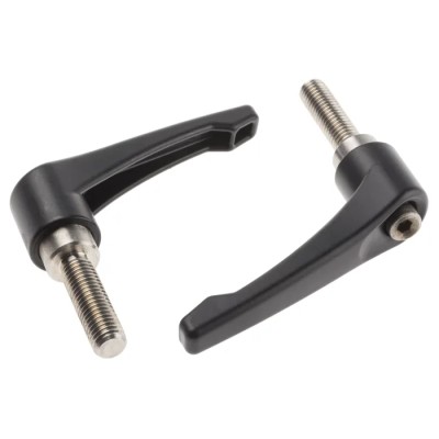 RS PRO Stainless Steel Clamping Lever, Die Cast Zinc Handle, M12 x 40 mm, Black 478-276