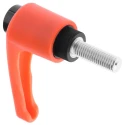 RS PRO Clamping Lever M10 x 30 mm Thermoplastic Handle Steel Shaft Orange 478-343