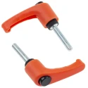 RS PRO Clamping Lever M6 Thread 30mm Insert Thermoplastic Handle Steel Shaft Orange 478-365
