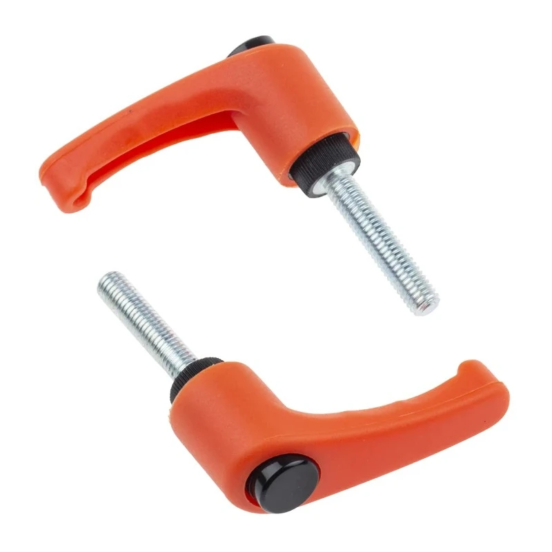 RS PRO Clamping Lever M6 Thread 30mm Insert Thermoplastic Handle Steel Shaft Orange 478-365