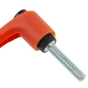 RS PRO Clamping Lever M6 Thread 30mm Insert Thermoplastic Handle Steel Shaft Orange 478-365