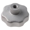 RS PRO Silver Stainless Steel Lobe Clamping Knob 40mm Threaded Through Hole 20mm Thread Length 478-630
