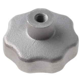 RS PRO Silver Stainless Steel Lobe Clamping Knob 40mm Threaded Through Hole 20mm Thread Length 478-630