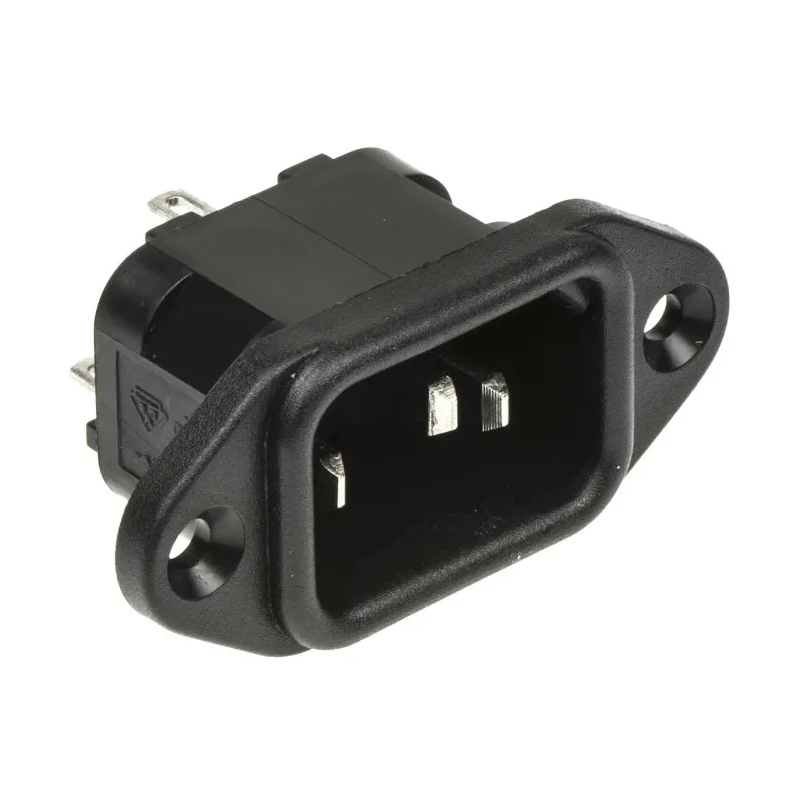 Bulgin C14 Straight Panel Mount IEC Connector 250V 10A Male Quick Connect PX0580/28