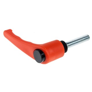 RS PRO Clamping Lever M10 x 50 mm Thermoplastic Handle Steel Shaft Orange Heavy-Duty 478-674