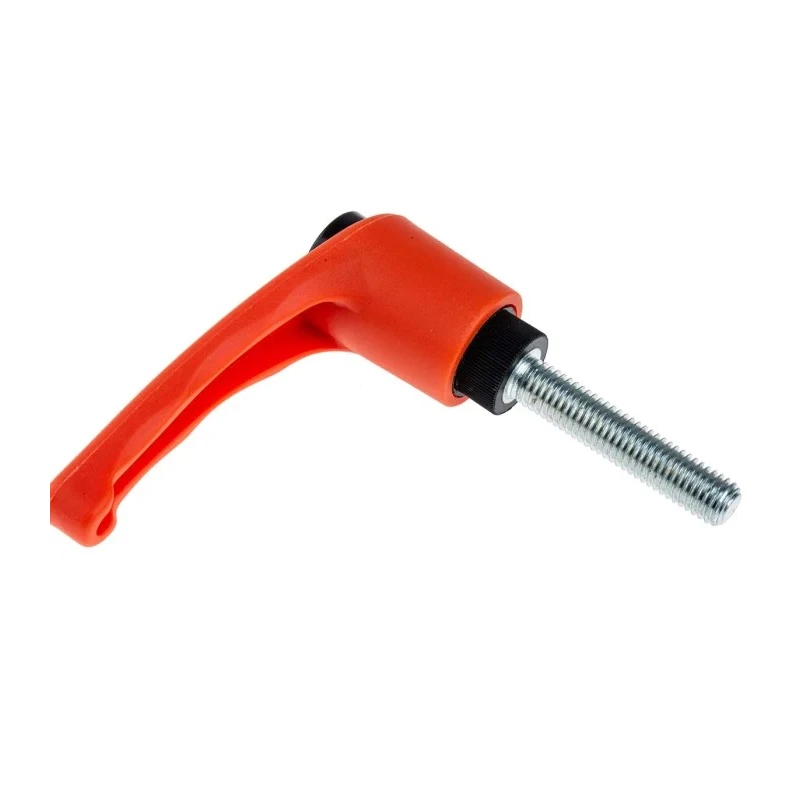 RS PRO Clamping Lever M10 x 50 mm Thermoplastic Handle Steel Shaft Orange Heavy-Duty 478-674