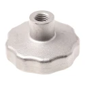 RS PRO Silver 304 Stainless Steel Multiple Lobes Clamping Knob M6 Threaded Through Hole 60 mm Diameter 478-973