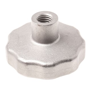 RS PRO Silver 304 Stainless Steel Multiple Lobes Clamping Knob M6 Threaded Through Hole 60 mm Diameter 478-973