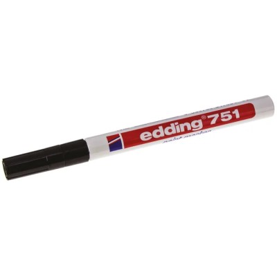Edding Black Paint Marker Pen, Fine Tip, 2 mm for Plastic, Glass, Wood, Metal 751-001