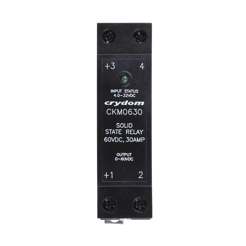 Crydom Solid State Relay CKM0630, 30A Load 60V DC Output, DIN Rail Mount, 32V DC Control, IP20
