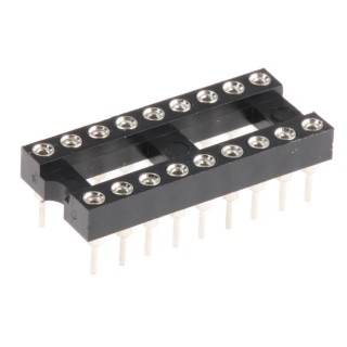 Winslow 2.54 mm Pitch Vertical 18 Way Through Hole Turned Pin Open Frame DIL Socket, 5A W30518TRC