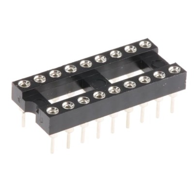 Winslow 2.54 mm Pitch Vertical 18 Way Through Hole Turned Pin Open Frame DIL Socket, 5A W30518TRC
