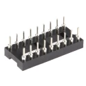 Winslow 2.54 mm Pitch Vertical 18 Way Through Hole Turned Pin Open Frame DIL Socket, 5A W30518TRC