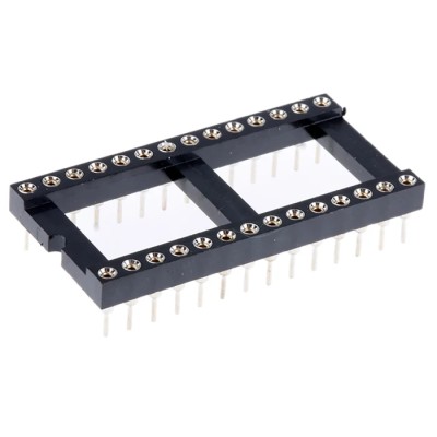 Winslow 2.54 mm Pitch Vertical 28 Way Through Hole Turned Pin Open Frame DIL Socket, 5A W30528TRC