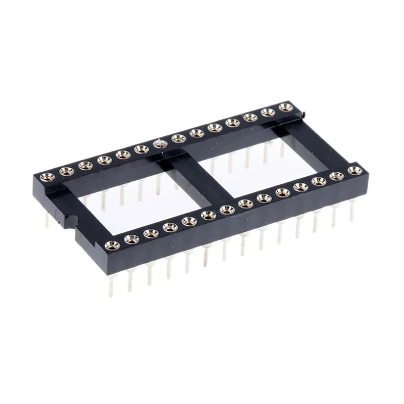 Winslow 2.54 mm Pitch Vertical 28 Way Through Hole Turned Pin Open Frame DIL Socket, 5A W30528TRC