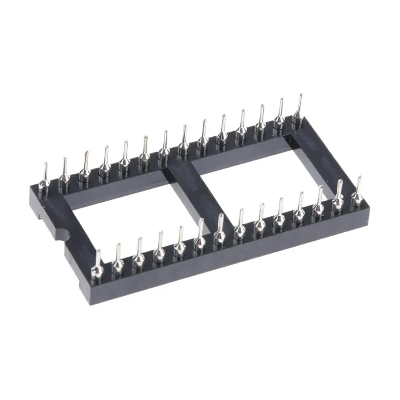 Winslow 2.54 mm Pitch Vertical 28 Way Through Hole Turned Pin Open Frame DIL Socket, 5A W30528TRC