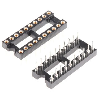 Winslow 2.54 mm Pitch Vertical 20 Way Through Hole Turned Pin Open Frame DIL Socket 5A W30520TRC