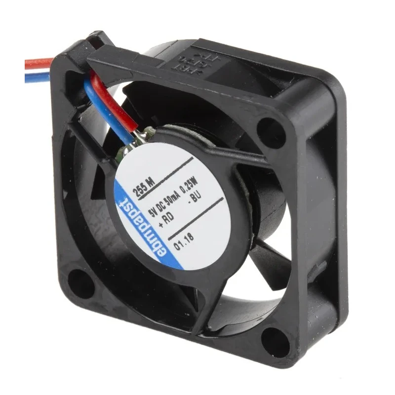 ebm-papst  250 Series Axial Fan, 5V DC, 2.3 m³/h, 200 mW, 25 x 25 x 8 mm, Sleeve Bearing, IP20
