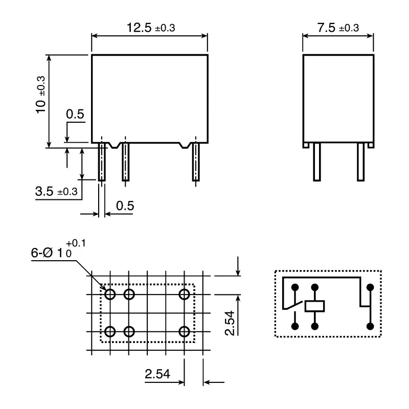 RS PRO PCB Signal Relay 12V DC Coil 2A SPDT Sub Miniature HFD23 0476725P
