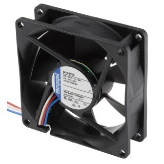 ebm-papst Axial Fan , 24V DC, 2.8W, 79 m³/h, 80x80x25mm, IP20