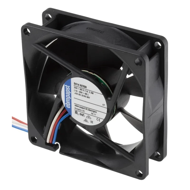 ebm-papst Axial Fan , 24V DC, 2.8W, 79 m³/h, 80x80x25mm, IP20