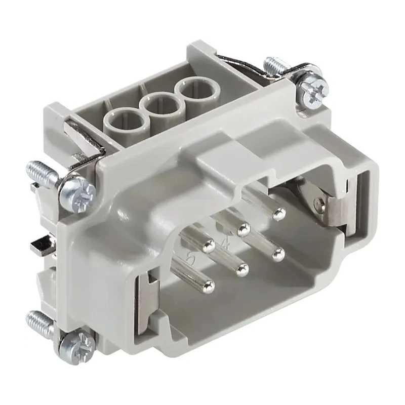 EPIC Heavy Duty Power Connector Kit, 6 Way, 16A, H-BE Series, Top Entry Hood, Plug Insert, Cable 10011000+10190000+12954300
