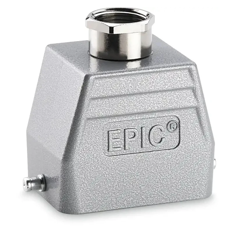 EPIC Heavy Duty Power Connector Kit, 6 Way, 16A, H-BE Series, Top Entry Hood, Plug Insert, Cable 10011000+10190000+12954300