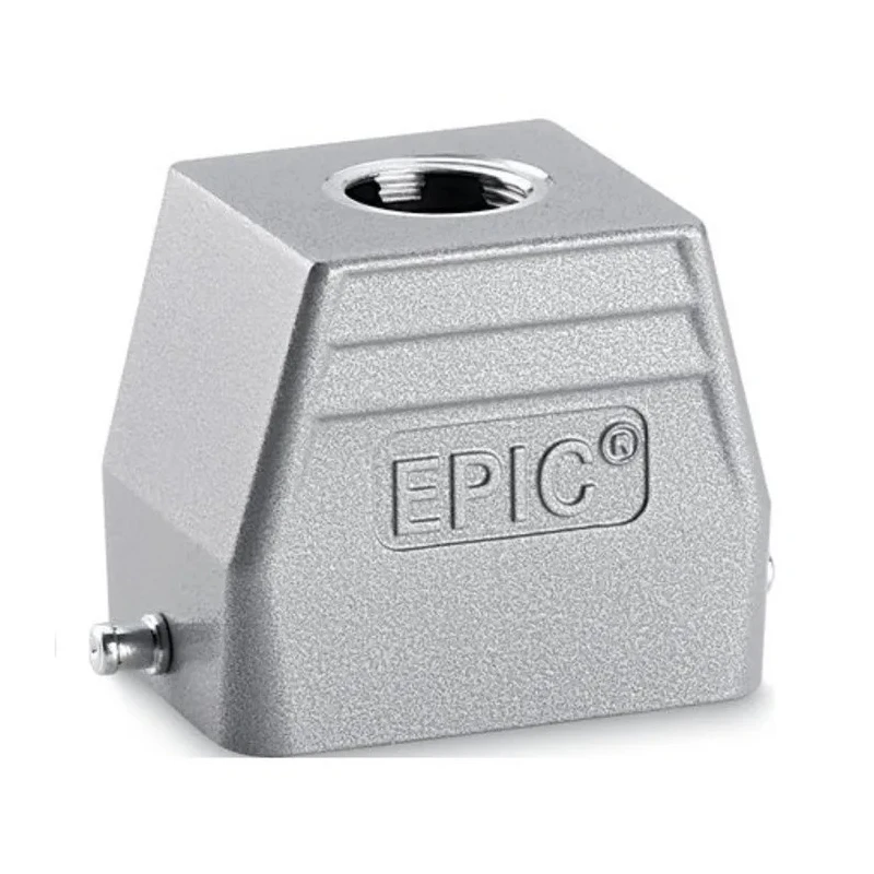 EPIC Heavy Duty Power Connector Kit, 6 Way, 16A, H-BE Series, Top Entry Hood, Plug Insert, Cable 10011000+10190000+12954300