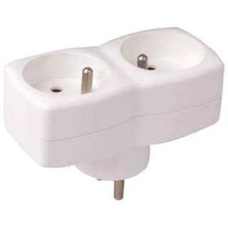 RS PRO European Travel Adapter 2 Way, 16A, Multiple Socket Child Protection 3680W 481-389