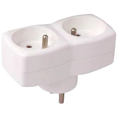 RS PRO European Travel Adapter 2 Way, 16A, Multiple Socket Child Protection 3680W 481-389
