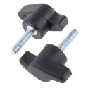 RS PRO Black Thermoplastic Male Offset Wing Clamping Knob, Threaded Stud, M5 x 20 mm, 35 mm Diameter 478-488