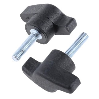 RS PRO Black Thermoplastic Male Offset Wing Clamping Knob, Threaded Stud, M5 x 20 mm, 35 mm Diameter 478-488